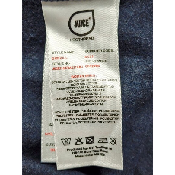 Sustainable Clothing Essentials Hoodie Men's Blue  Grey Pullover Size S - Picture 5 of 7